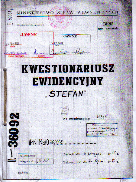 Polish secret police file